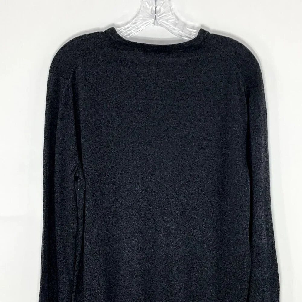 Banana Republic Sweater Men L Gray Luxury Blend Silk Cashmere V-Neck Casual Prep